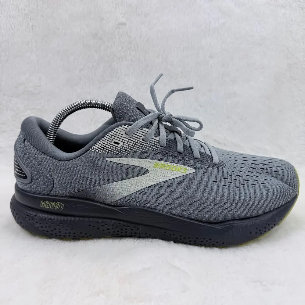 Brooks Ghost 16 Mens Running Shoes Primer Gray Lime Size 10 Neutral Cushion